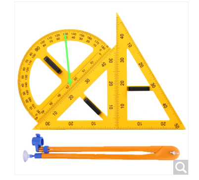 智汇 教学用具 数学教学用磁性三角板套装量角器大号直尺圆规教具 磁
