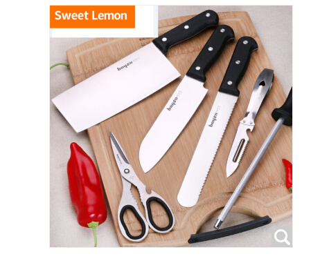 sweet lemon锅具套装组合全套厨房炒锅家用厨具不锈钢汤锅刀具锅具12件套